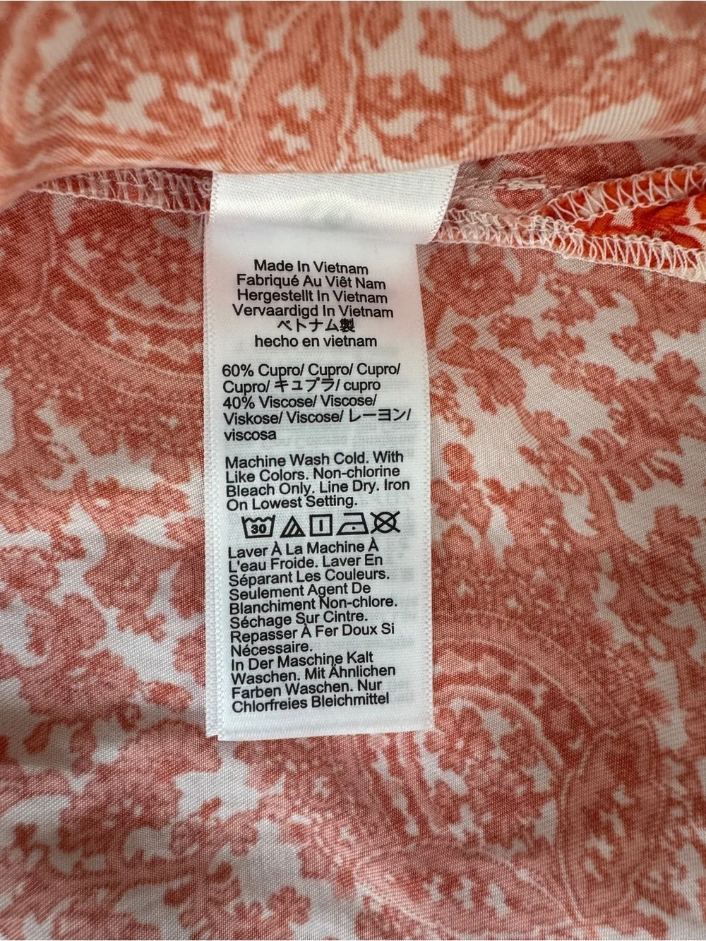 J. Crew Orange Floral Medallion Button Front Blouse